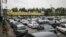 Long line of cars at a gas station after news agencies said cheap gasoline will be rationed, May 01, 2019.