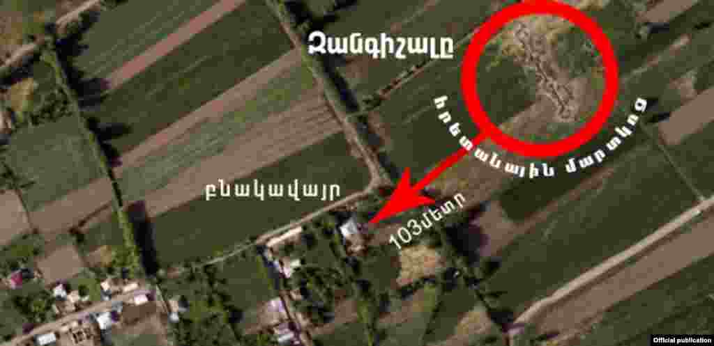 Nagorno Karabakh - Picture made from the air, proving, according to Nagorno Karabakh’s Ministry of Defense, the deployment of Azerbaijani forces’ military objects in populated areas or in their immediate neighborhood, 28Apr,2016