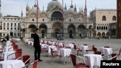 ვენეციის სან-მარკოს დაცარიელებული მოედანი