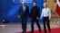 Președintele Consiliului European, Antonio Costa, președintele Ucrainei, Volodimir Zelenski și președinta Comisiei Europene, Ursula von der Leyen la summitul Uniunii Europene de la Bruxelles, pe 18 iunie 2026. 