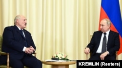 Владимир Путин и Александр Лукашенко встречаются в Ново-Огарево в феврале 2023-го