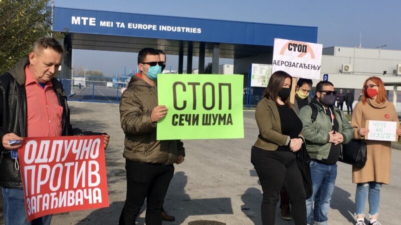 Protest protiv zagađenja ispred kineske fabrike „Mei Ta“ kod Beograda