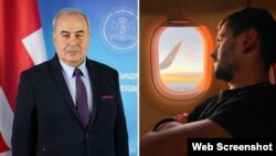 მარცხნივ: საქართველოს ელჩი სომხეთში, გია შარვაშიძე. მარჯვნივ: გიორგი კინოიანი