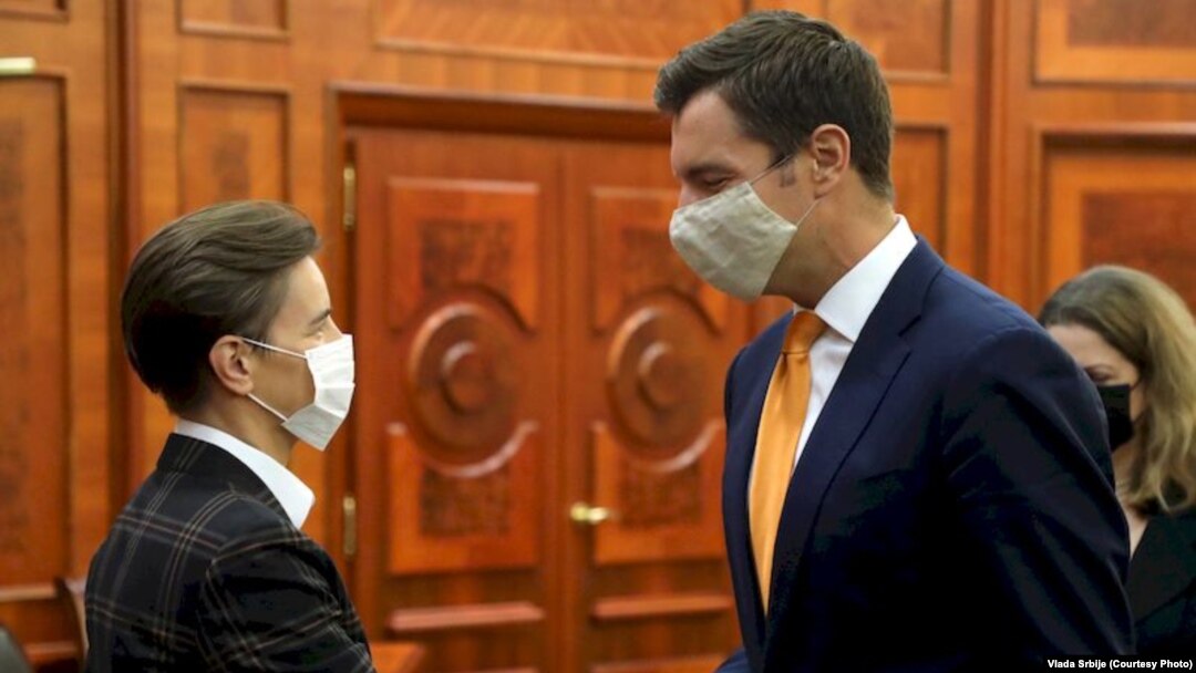 Premijerka Srbije Ana Brnabić sa direktorom Kancelarije Američke razvojne agencije (DFC) Džonom Jovanovićem u Beogradu, 12. oktobar