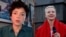 Belarus - imprisoned Belarusian activist Maryya Kalesnikava (right) and her sister Tatsiana Homich - screen grab