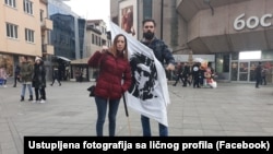 Bojan Bajić u Banjaluci pred protest grupe Pravda za Davida, 30. decembra 2018.