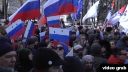 Марш памяти российского оппозиционера Бориса Немцова в Москве. 26 февраля 2017 года.