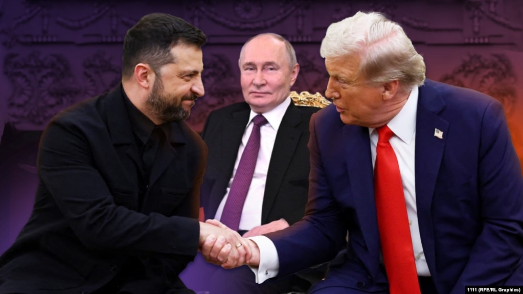 Коллаж: Зеленский, Трамп, Путин