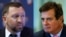 Oleg Deripaska (left) has denounced an AP report about his work with Paul Manafort, who resigned as Trump's campaign chairman in August 2016.