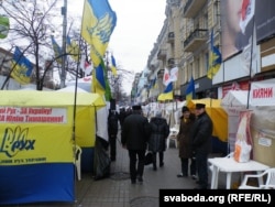 Намётавы лягер прыхільнікаў Цімашэнкі.