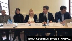 Адвокаты Оюба Титиева на пресс-конференции 6 марта 2019 г. 