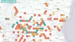 Карта на праховото замърсяване на България във вторник