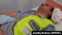 Azerbaijan -- Beaten journalist Idrak Abbasov, Baku, 18Apr2012