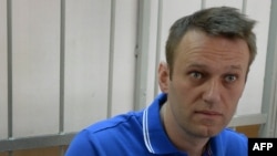Российский оппозиционер Алексей Навальный в суде. 1 августа 2014 года.