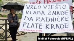 Sa jednog od radničkih protesta u Sarajevu, foto iz arhive