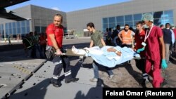 Повредено лице од бомбашки напад во Сомалија. Илустрација.