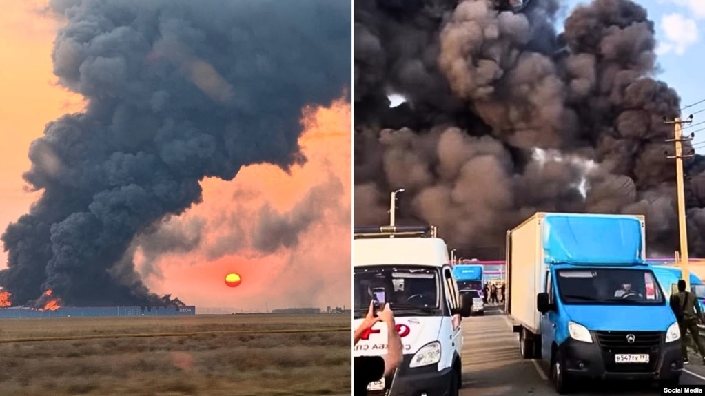 Склад Ozon в Дагестане после ударов ВСУ, коллаж