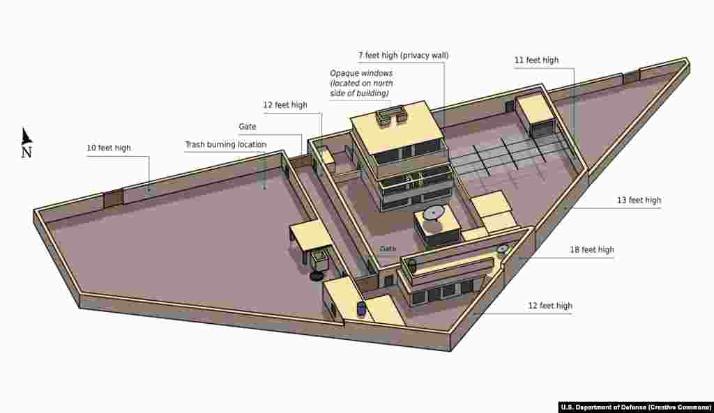 An illustration of the Abbottabad compound, which featured a &ldquo;privacy wall&rdquo; on the upper balcony &nbsp; Accounts differ as to how bin Laden was eventually tracked to the noticeable property, but spying on the building was reportedly relatively easy due to its height.