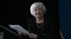 U.S. Treasury Secretary Janet Yellen speaks at the World Bank headquarters in Washington on October 22.