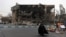 An image taken on January 19 shows the state tax building in Tehran that was damaged during the recent protests in Iran.