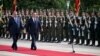 Кыргызстандын президенти Садыр Жапаров менен Тажикстандын президенти Эмомали Рахмон. 8-июль, 2025-жыл. 