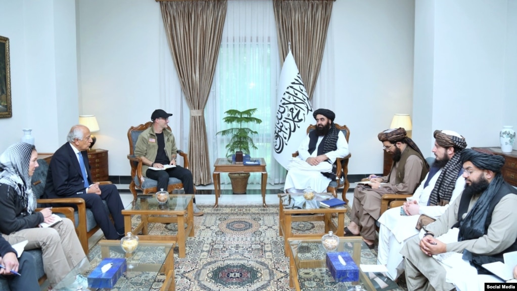 Afghanistan's Taliban rulers released a photo of the September 13 meeting with US officials in Kabul.
