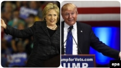 Претенденты в кандидаты на пост президента США Хиллари Клинтон (от Демократической партии) и Дональд Трамп (От Ресупбликанской партии).