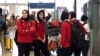 Malaysia - the Iranian women's national soccer at an airport en route from Australia back to Iran - Reuters screen grab