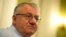 Serbian Radical Party leader Vojislav Seselj speaks during an interview with AFP in Belgrade on March 29.