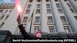 Активіст Сергій Стерненко на акції «Хто вбив Катю Гандзюк?», Київ, 27 квітня 2020