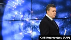 Виктор Янукович на пресс-конференции в Москве, 2 марта 2018 года. 