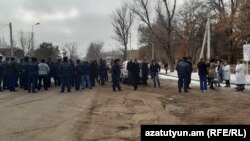 Armenia -- Residents of Maralik block a highway, January 8, 2020.
