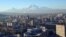 Armenia - A general view of central Yerevan against the backdrop of Mount Ararat, 5Nov2014.
