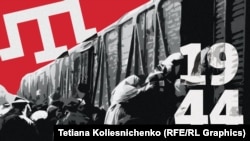 Коллаж, депортація кримських татар у 1944 році