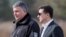 Ukrainian President Volodymyr Zelenskiy (right) and Arsen Avakov, who resigned from his interior minister post on July 13, at a training center in the Kyiv region in September 2019.