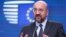 European Council President Charles Michel speaks to reporters at an EU leaders summit in Brussels on March 21. 