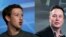 Коллаж: слева – основатель Facebook Марк Цукерберг, справа – владелец Tesla и Space X Илон Маск