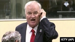 Ратко Младич Халықаралық трибуналда өзіне үкім оқылатын сәтті күтіп тұр. Гаага, 22 қараша 2017 жыл.