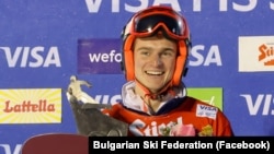 Александър Кръшняк на подиума в Бад Гашайн, Австрия, 13 януари 2025 г.