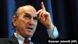 UAE -- Elliot Abrams, U.S. special representative for Iran, talks during an interview with The Associated Press at the U.S. Embassy in Abu Dhabi, November 12, 2020