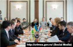 Делегация депутатов ВР АРК во главе с Владимиром Константиновым в Госдуме России, 20 февраля 2014 года