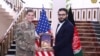 FILE: Afghan National Security Adviser Hamdullah Mohib (L) with General Joseph Votel, head of U.S. Central Command (CENTCOM) in February.