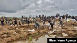 Gomishan: A small town near Aq Qala in North on Iran. People trying to prevent more floods. March 26, 2019