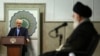 File - Iran's foreign minister Mohammad Javad Zarif, delivering a speech in a meeting of Iranian Diplomats with the Supreme Leader Ali Khamenei, on August 13, 2014.