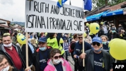 Građani Sarajeva protestuju zbog visokog nivoa korupcije, maj, 2020. 