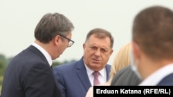 Milorad Dodik sa predsednikom Srbije Aleksandrom Vučićem u Banjaluci