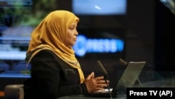 American-born Press TV news anchor Marzieh Hashemi, undated