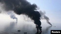 Часть разлившейся в 2010 году году нефти была сожжена