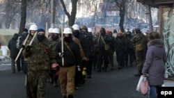 Protestatari la Kiev, 31 ianuarie. 