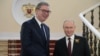 Presidenti i Serbisë, Aleksandar Vuçiq, takohet në Moskë me presidentin rus, Vladimir Putin, 9 maj.